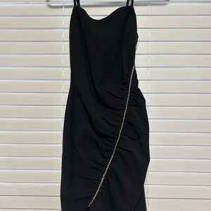 Elegant Black Dress with Rhinestone Detail